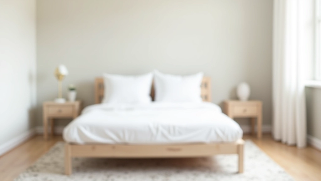 Minimalist bedroom with made bed, empty nightstands, and clear floor space, natural light, calm aesthetic