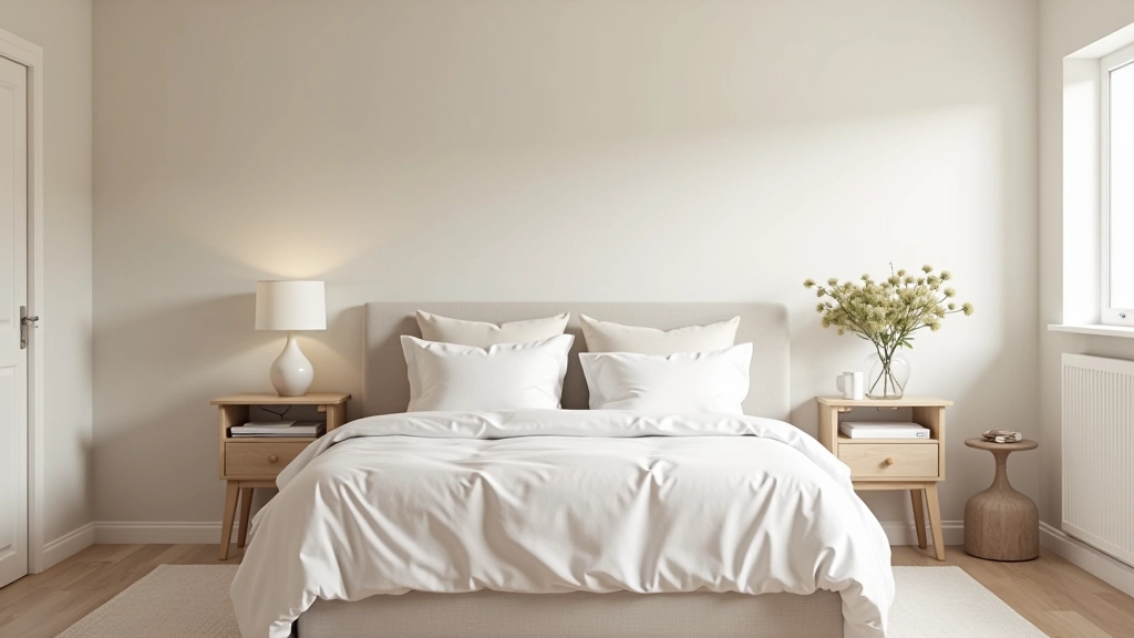 Minimalist bedroom with organised storage